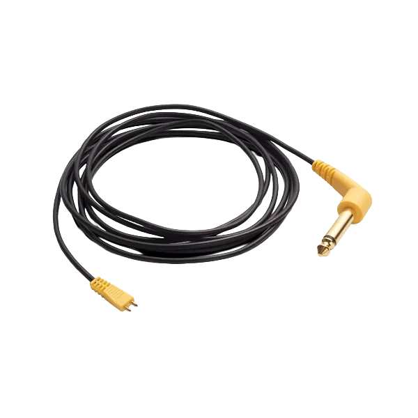[KA004.AR05] IP30 Kabel für Einsteckhörer, 6,3mm Klinke, mono, gelber gewinkelter Stecker, 2m