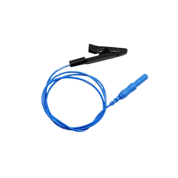 Sanibel Elektrodenkabel mit Krokodilklemmen, 50cm, blau